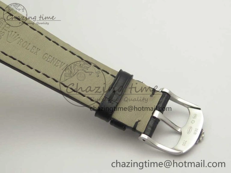 Cellini 50519 Real Date SS MK Best Edition Silver Dial Sticks Markers on Black Leather Strap A3165