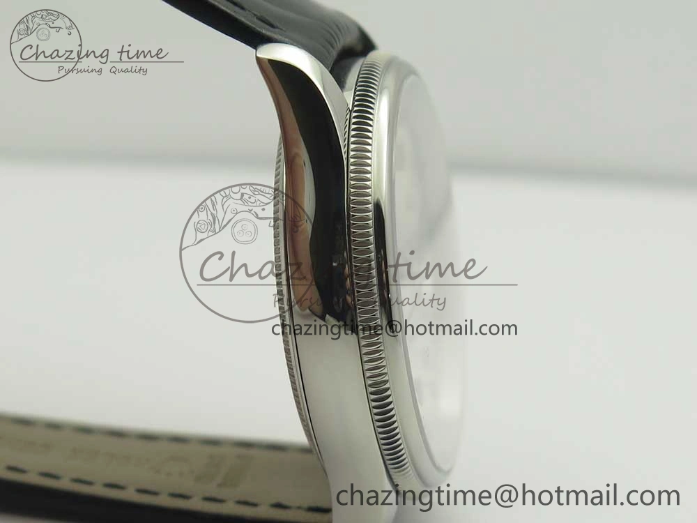 Cellini 50519 Real Date SS MK Best Edition Silver Dial Sticks Markers on Black Leather Strap A3165