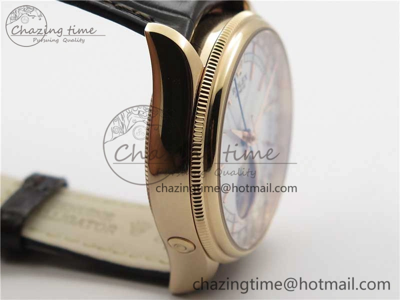 Cellini 50535 Moon RG KZF Best Edition White Dial on Brown Leather Strap A3195 ( Free Tool)