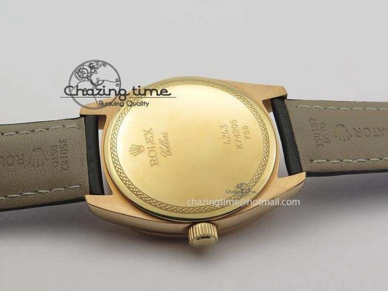 Cellini Date RG Rose Gold Dial Numeral Markers On Black Leather Strap A2824