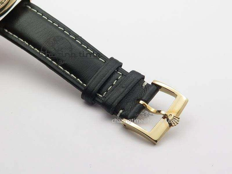 Cellini Date RG Rose Gold Dial Numeral Markers On Black Leather Strap A2824