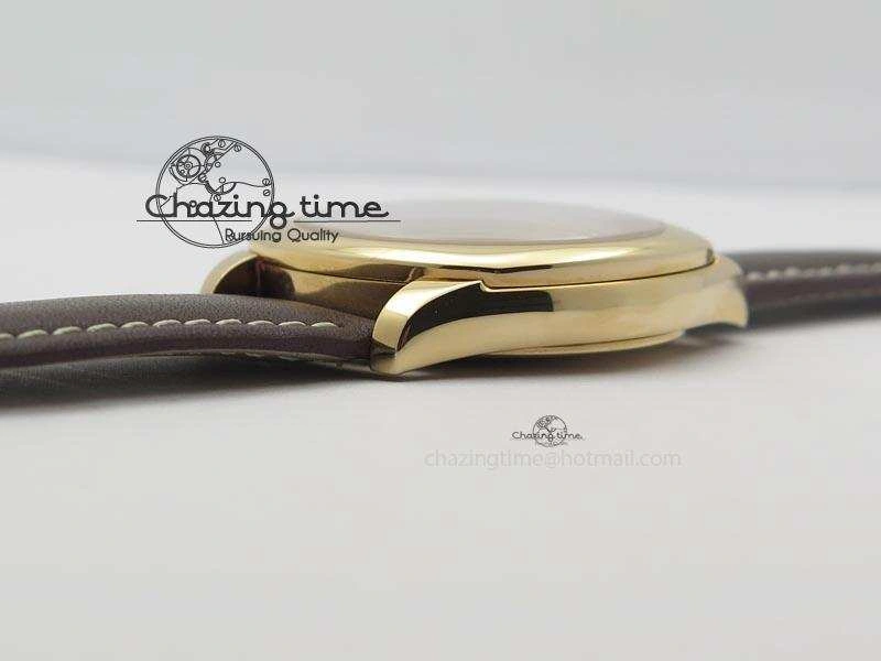 Cellini Date RG White Dial Numeral Markers On Brown Leather Strap A2824