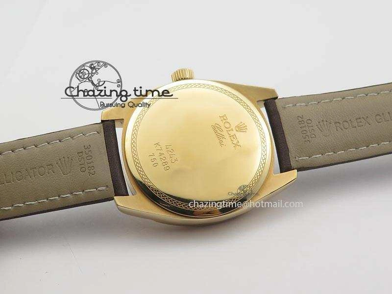Cellini Date RG White Dial Numeral Markers On Brown Leather Strap A2824