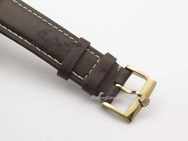 Cellini Date RG White Dial Numeral Markers On Brown Leather Strap A2824