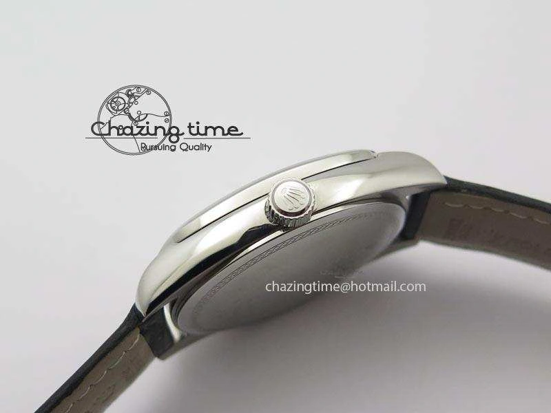 Cellini Date SS White Numeral Dial On Black Leather Strap A2824