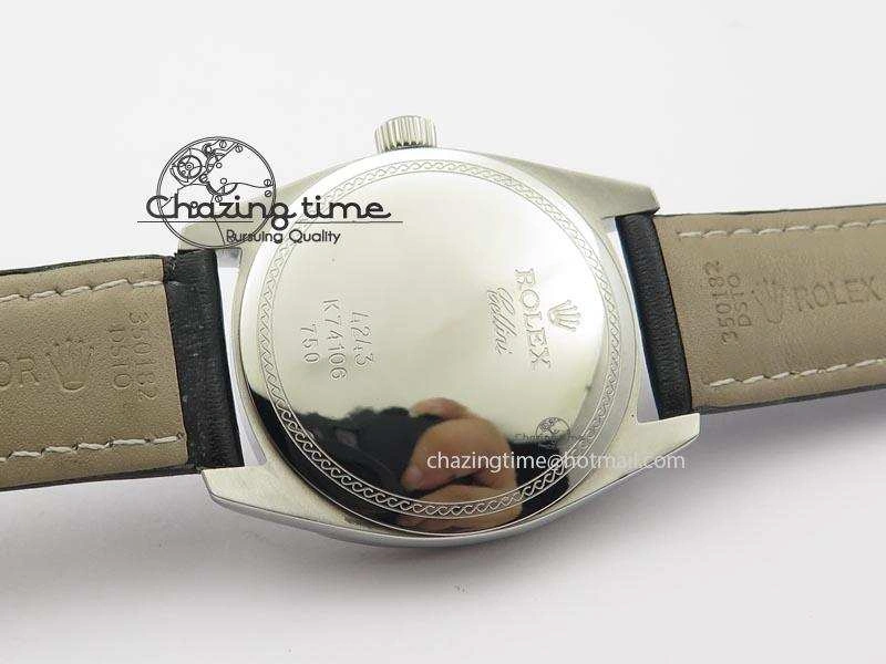 Cellini Date SS White Numeral Dial On Black Leather Strap A2824