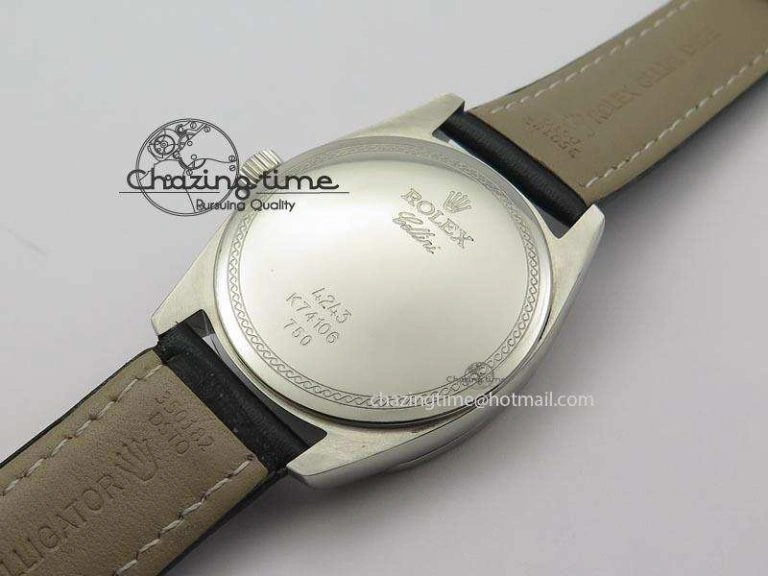 Cellini Date SS White Numeral Dial On Black Leather Strap A2824