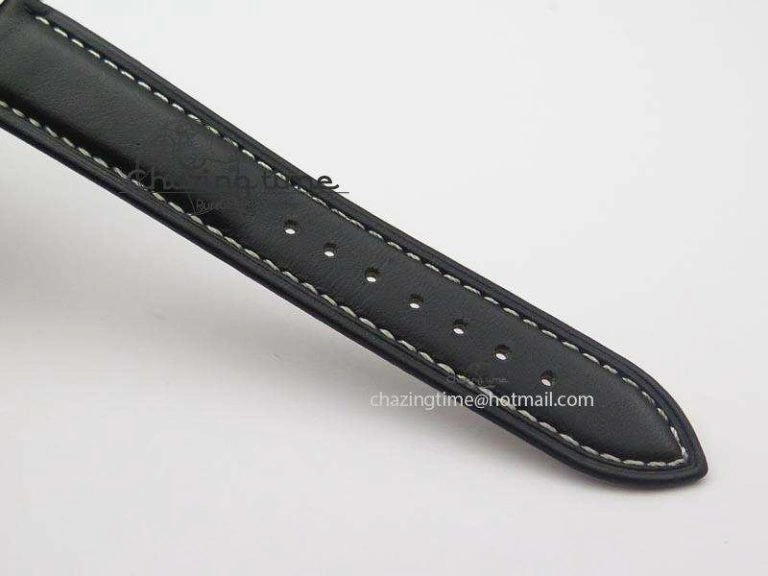 Cellini Date SS White Numeral Dial On Black Leather Strap A2824