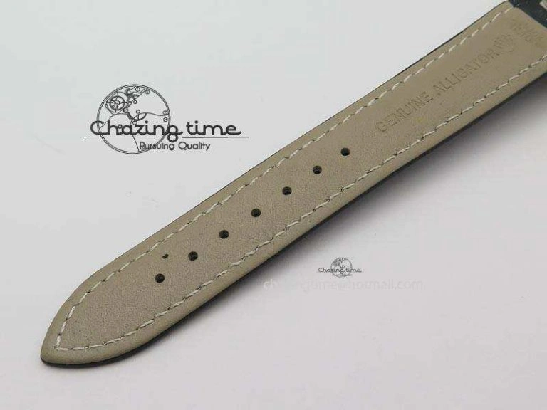 Cellini Date SS White Numeral Dial On Black Leather Strap A2824