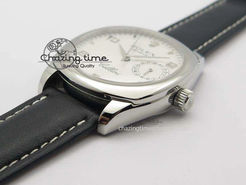 Cellini Date SS White Numeral Dial On Black Leather Strap A2824