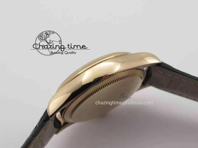 Cellini Date VF Best Edition RG Black Dial Stick Markers On Black Leather Strap A3165