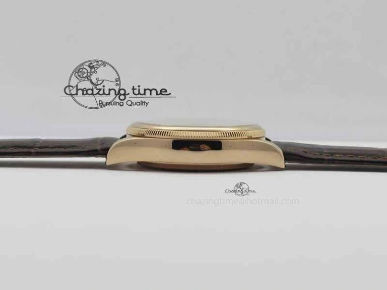 Cellini Date VF Best Edition RG White Dial Stick Markers On Brown Leather Strap A3165