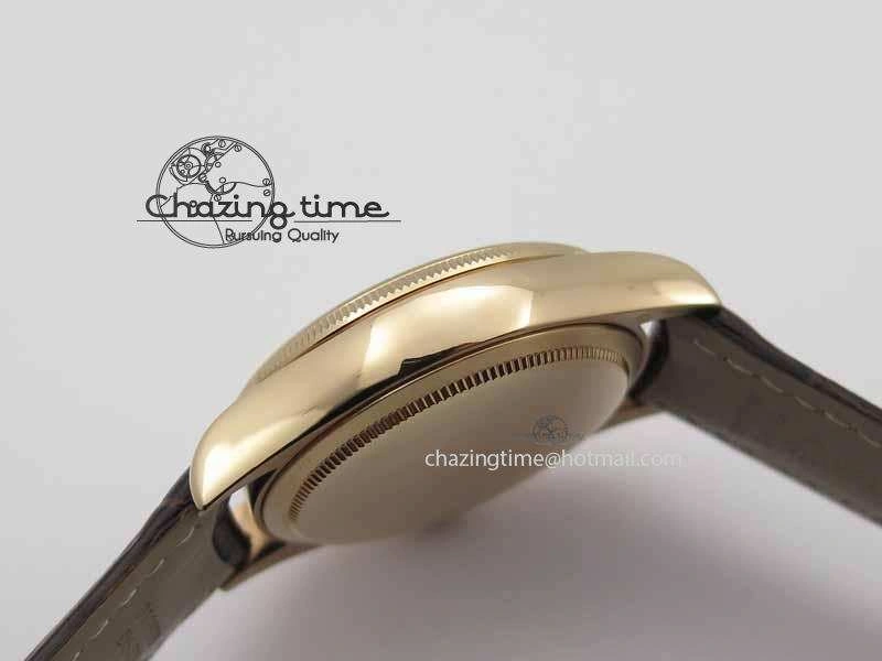 Cellini Date VF Best Edition RG White Dial Stick Markers On Brown Leather Strap A3165