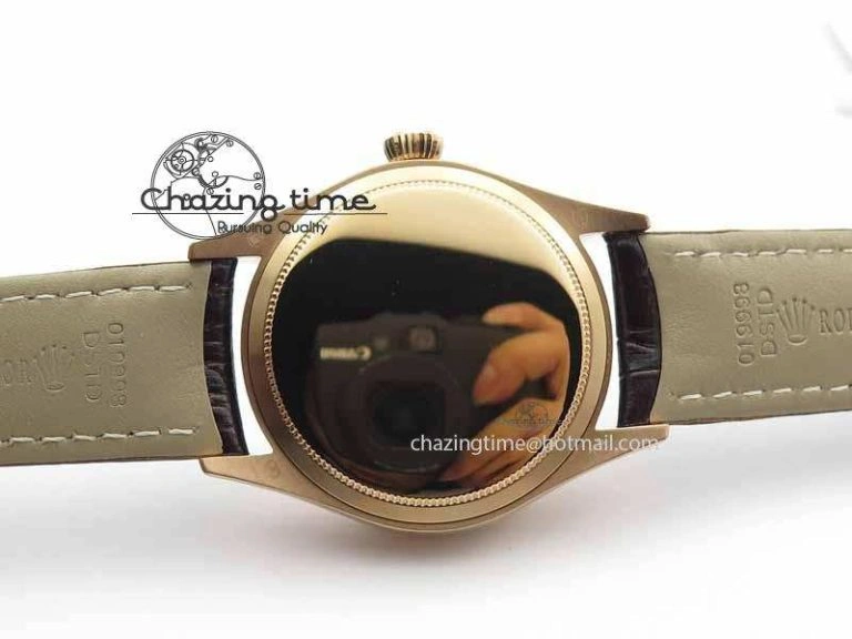 Cellini Date VF Best Edition RG White Dial Stick Markers On Brown Leather Strap A3165