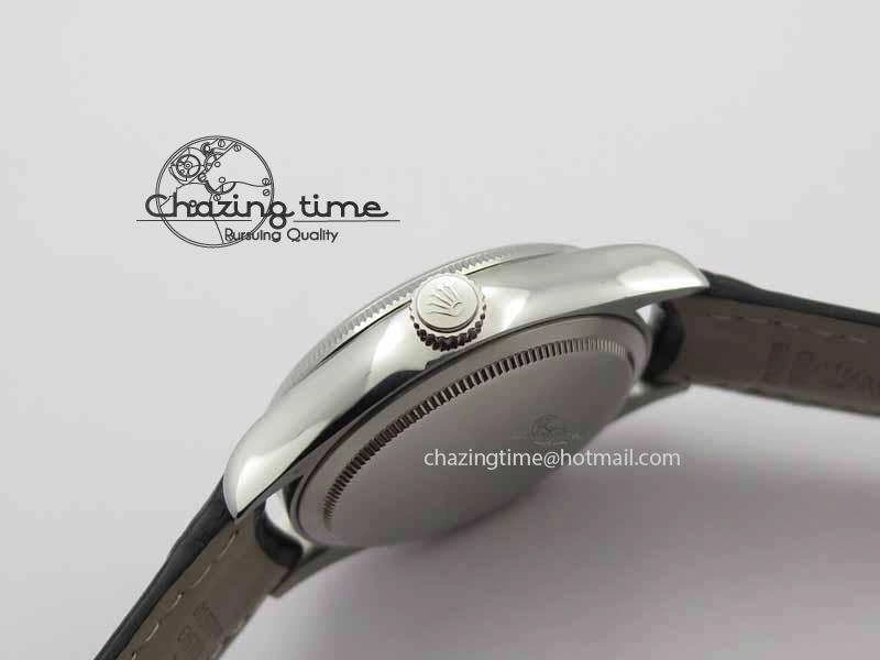 Cellini Date VF Best Edition SS Black Dial Stick Markers On Black Leather Strap A3165