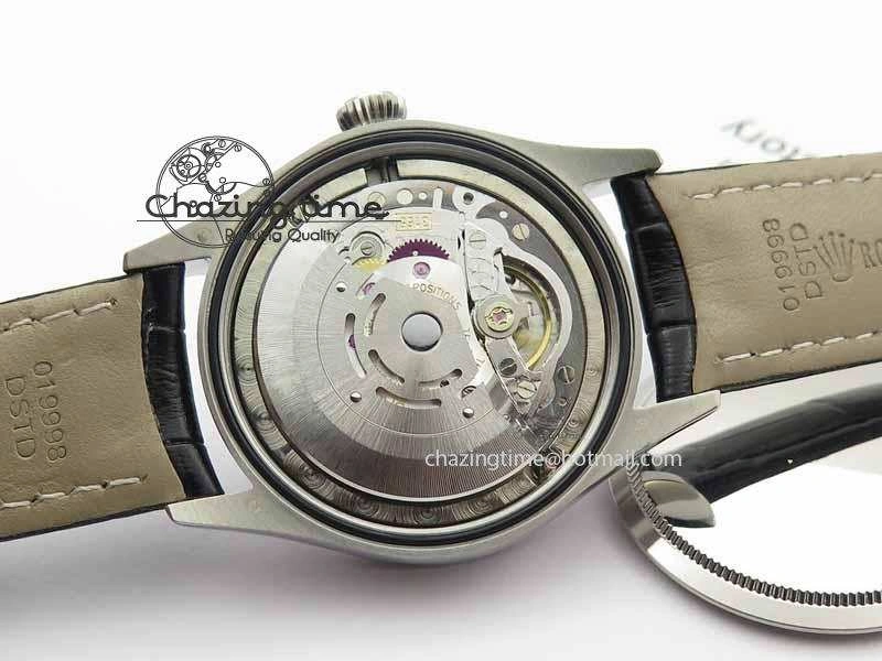 Cellini Date VF Best Edition SS Black Dial Stick Markers On Black Leather Strap A3165