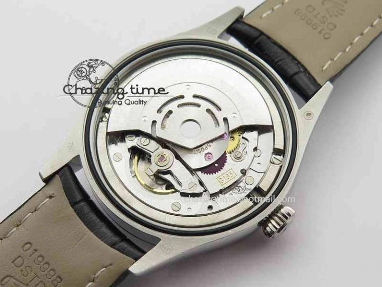 Cellini Date VF Best Edition SS Black Dial Stick Markers On Black Leather Strap A3165