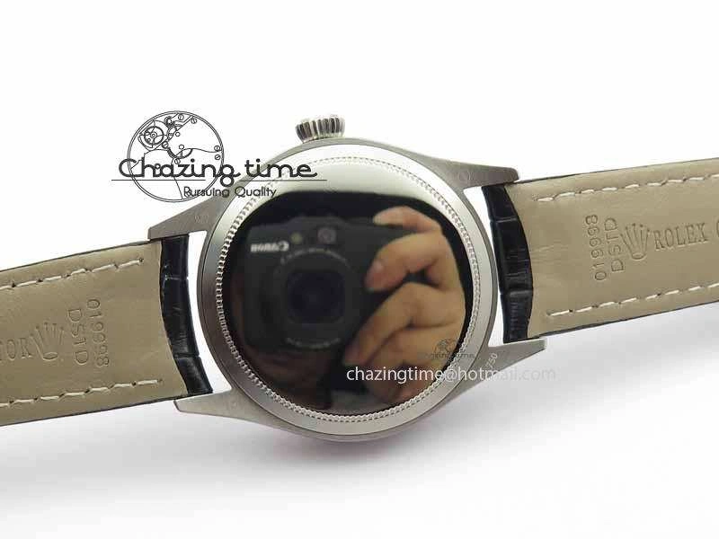 Cellini Date VF Best Edition SS White Dial Stick Markers On Black Leather Strap A3165