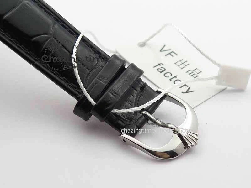 Cellini Date VF Best Edition SS White Dial Stick Markers On Black Leather Strap A3165