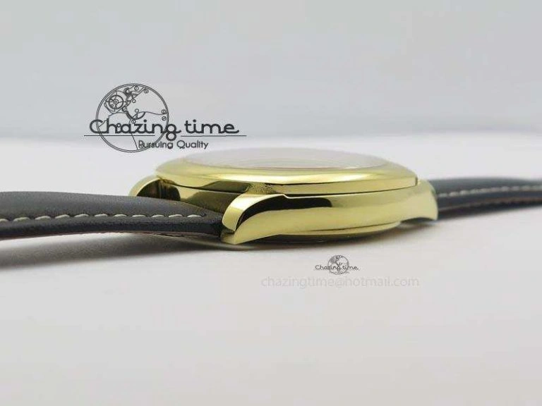 Cellini Date YG Black Dial Numeral And Stick Markers On Brown Leather Strap A2824