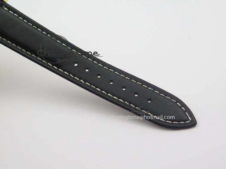 Cellini Date YG Black Dial Numeral And Stick Markers On Brown Leather Strap A2824