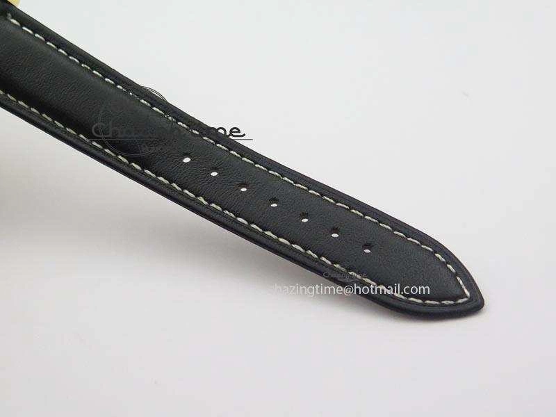 Cellini Date YG Black Dial Numeral And Stick Markers On Brown Leather Strap A2824
