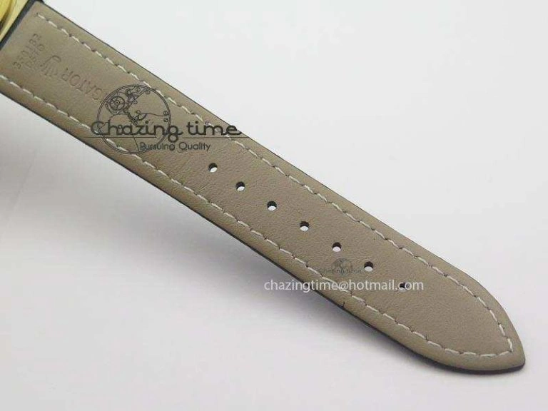 Cellini Date YG Black Dial Numeral And Stick Markers On Brown Leather Strap A2824
