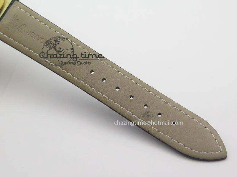 Cellini Date YG Black Dial Numeral And Stick Markers On Brown Leather Strap A2824