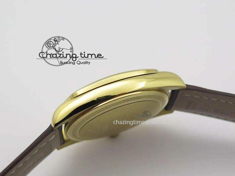 Cellini Date YG White Numeral Dial On Brown Leather Strap A2824