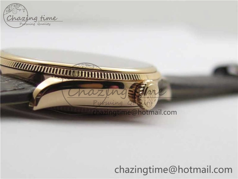 Cellini RG KZF 1:1 Best Edition Black Dial on Brown Leather Strap SA3132