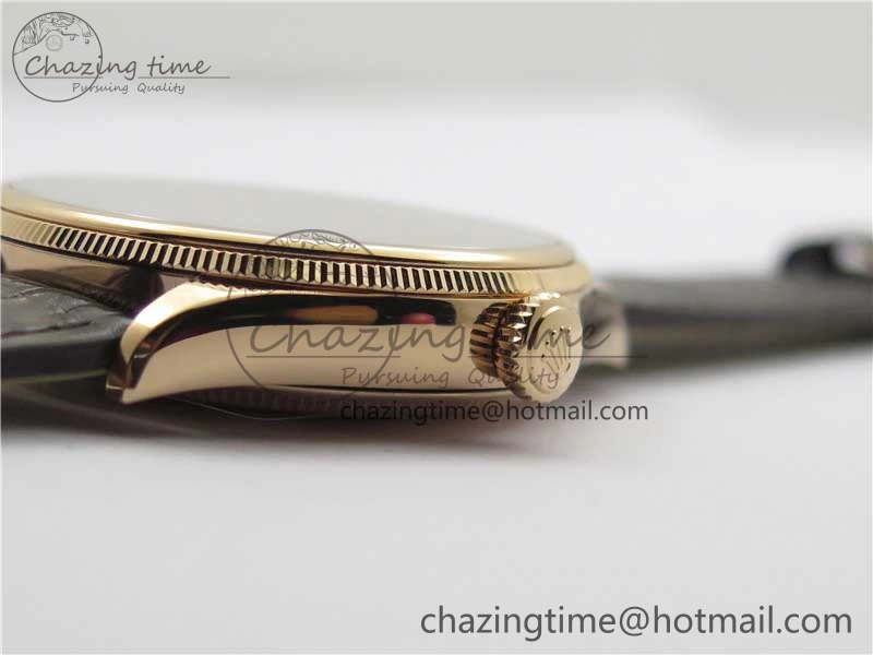 Cellini RG KZF 1:1 Best Edition Black Dial on Brown Leather Strap SA3132