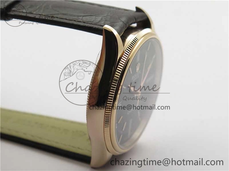 Cellini RG KZF 1:1 Best Edition Black Dial on Brown Leather Strap SA3132