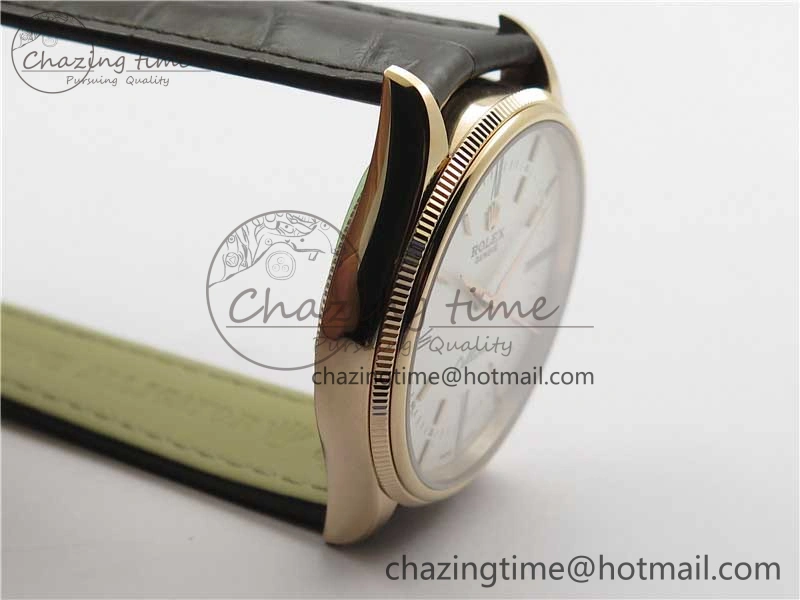 Cellini RG KZF 1:1 Best Edition White Dial Roman Markers on Brown Leather Strap SA3132