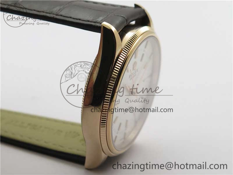 Cellini RG KZF 1:1 Best Edition White Dial Stick Markers on Brown Leather Strap SA3132