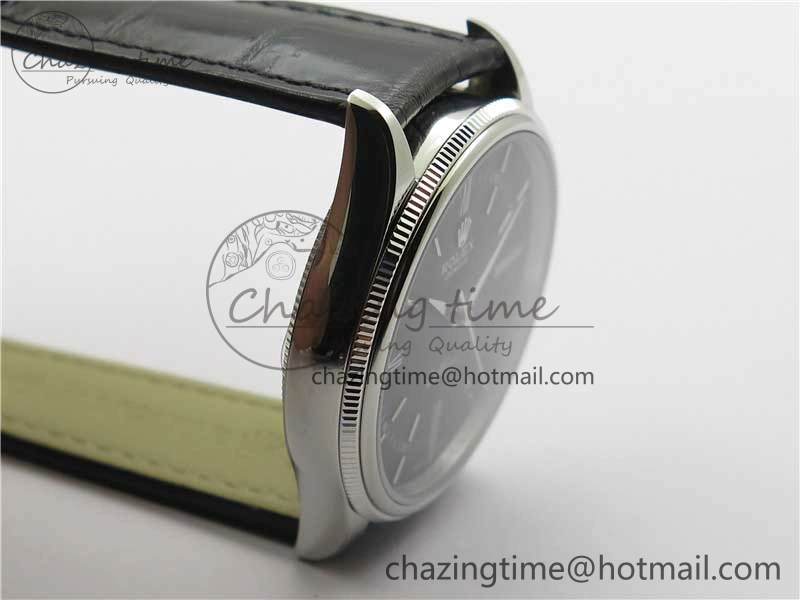 Cellini SS KZF 1:1 Best Edition Black Dial on Black Leather Strap SA3132