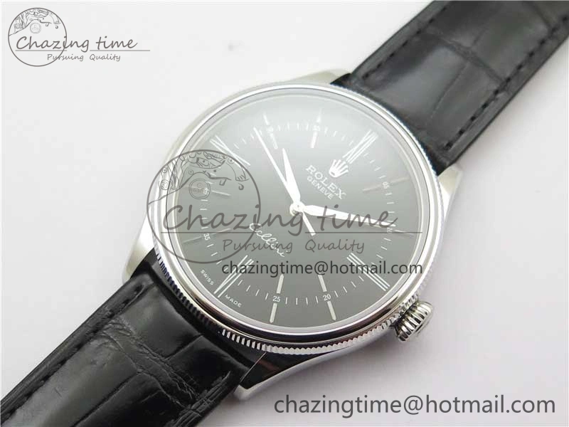 Cellini SS KZF 1:1 Best Edition Black Dial on Black Leather Strap SA3132