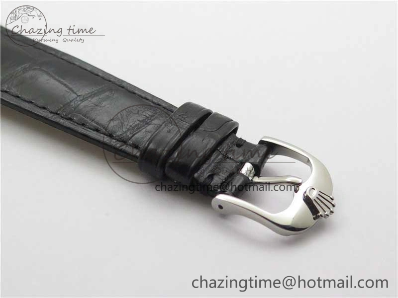 Cellini SS KZF 1:1 Best Edition White Dial Roman Markers on Black Leather Strap SA3132