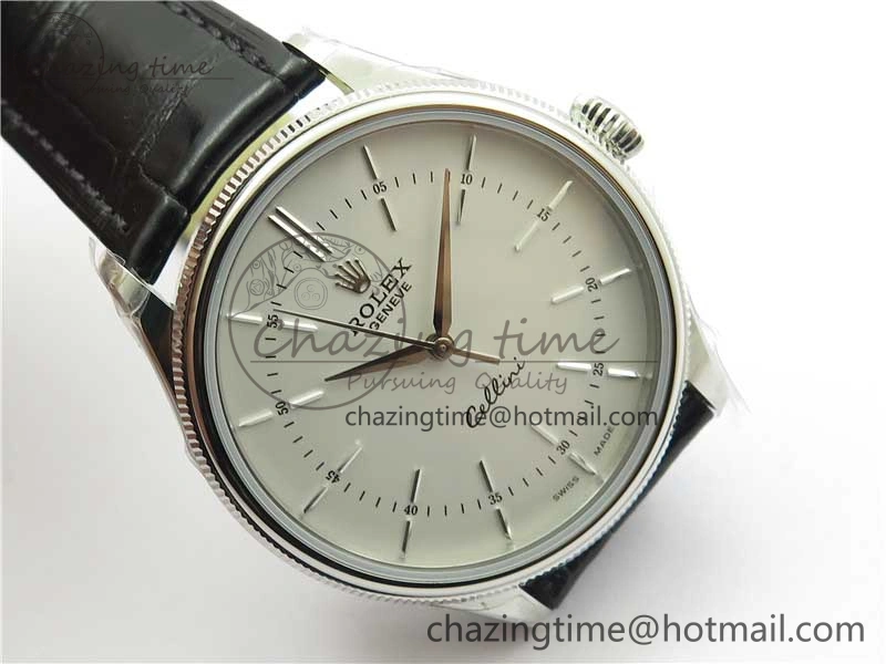 Cellini SS KZF 1:1 Best Edition White Dial Stick Markers on Black Leather Strap SA3132