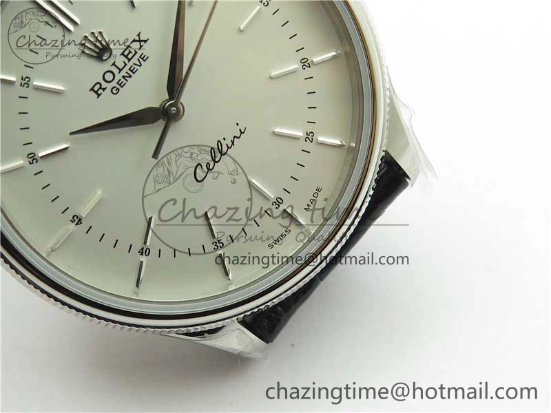 Cellini SS KZF 1:1 Best Edition White Dial Stick Markers on Black Leather Strap SA3132