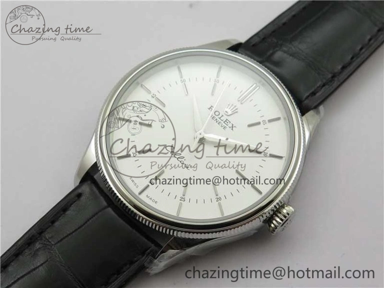 Cellini SS KZF 1:1 Best Edition White Dial Stick Markers on Black Leather Strap SA3132