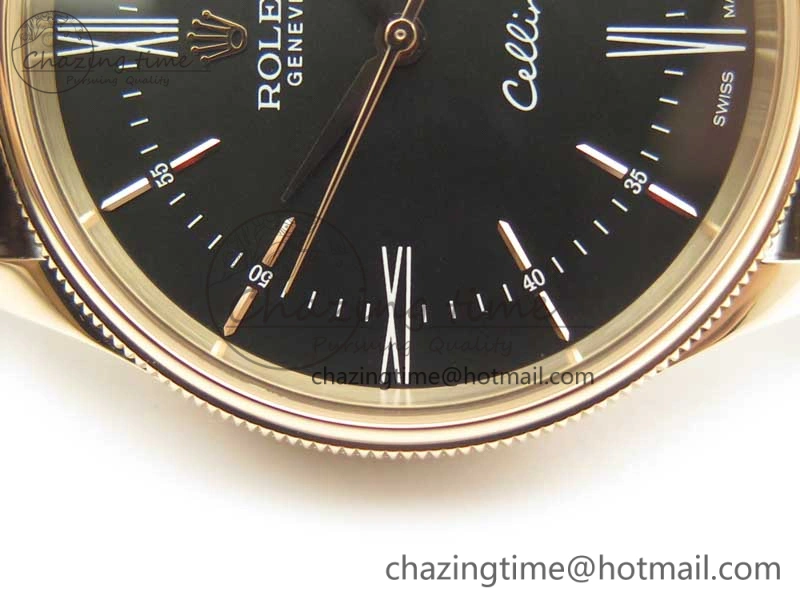 Cellini Time 50509 RG MKF Best Edition Black Dial Roman Marker on Brown Leather Strap A3132 V4