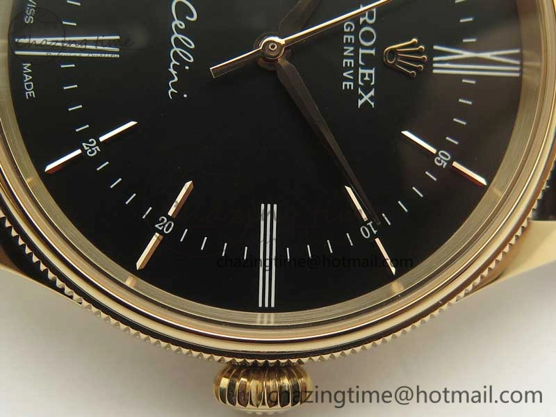 Cellini Time 50509 RG MKF Best Edition Black Dial Roman Marker on Brown Leather Strap A3132 V4