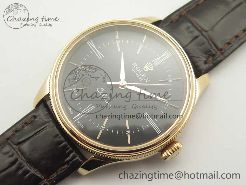 Cellini Time 50509 RG MKF Best Edition Black Dial Roman Marker on Brown Leather Strap A3132 V4