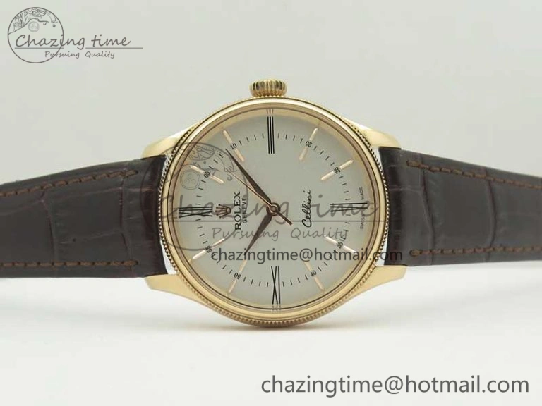 Cellini Time 50509 RG MKF Best Edition White Dial Roman Marker on Brown Leather Strap A3132 V4