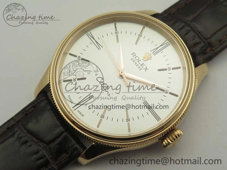 Cellini Time 50509 RG MKF Best Edition White Dial Roman Marker on Brown Leather Strap A3132 V4