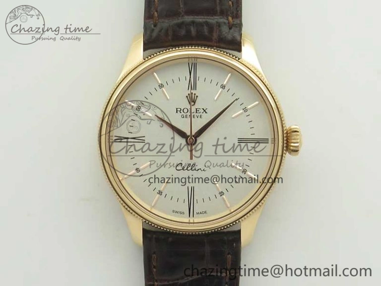 Cellini Time 50509 RG MKF Best Edition White Dial Roman Marker on Brown Leather Strap A3132 V4