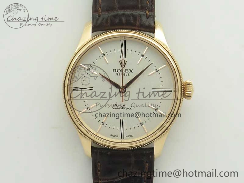 Cellini Time 50509 RG MKF Best Edition White Dial Roman Marker on Brown Leather Strap A3132 V4