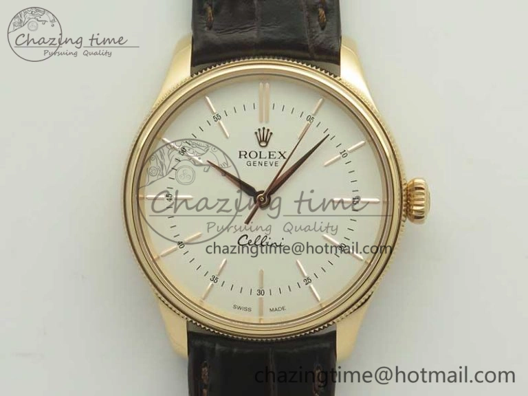 Cellini Time 50509 RG MKF Best Edition White Dial Sticks Marker on Brown Leather Strap A3132 V4