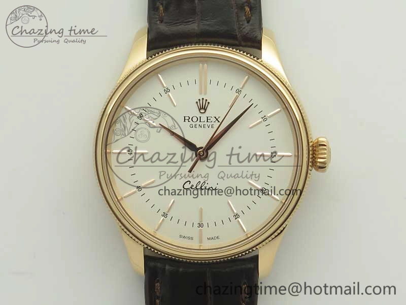 Cellini Time 50509 RG MKF Best Edition White Dial Sticks Marker on Brown Leather Strap A3132 V4