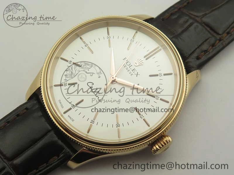 Cellini Time 50509 RG MKF Best Edition White Dial Sticks Marker on Brown Leather Strap A3132 V4